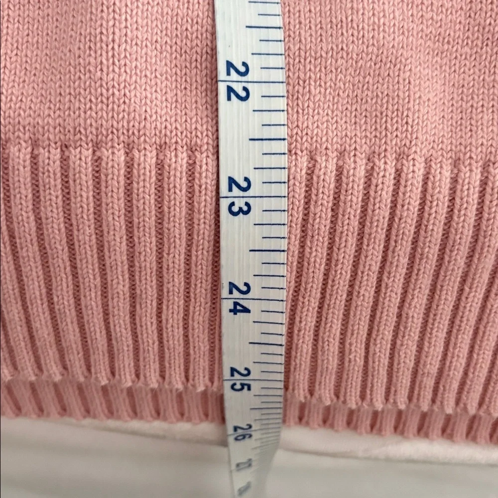 Karen Scott Soft Pink Cowl Neck Front Zip Sweater. 100% Cotton. Size XL